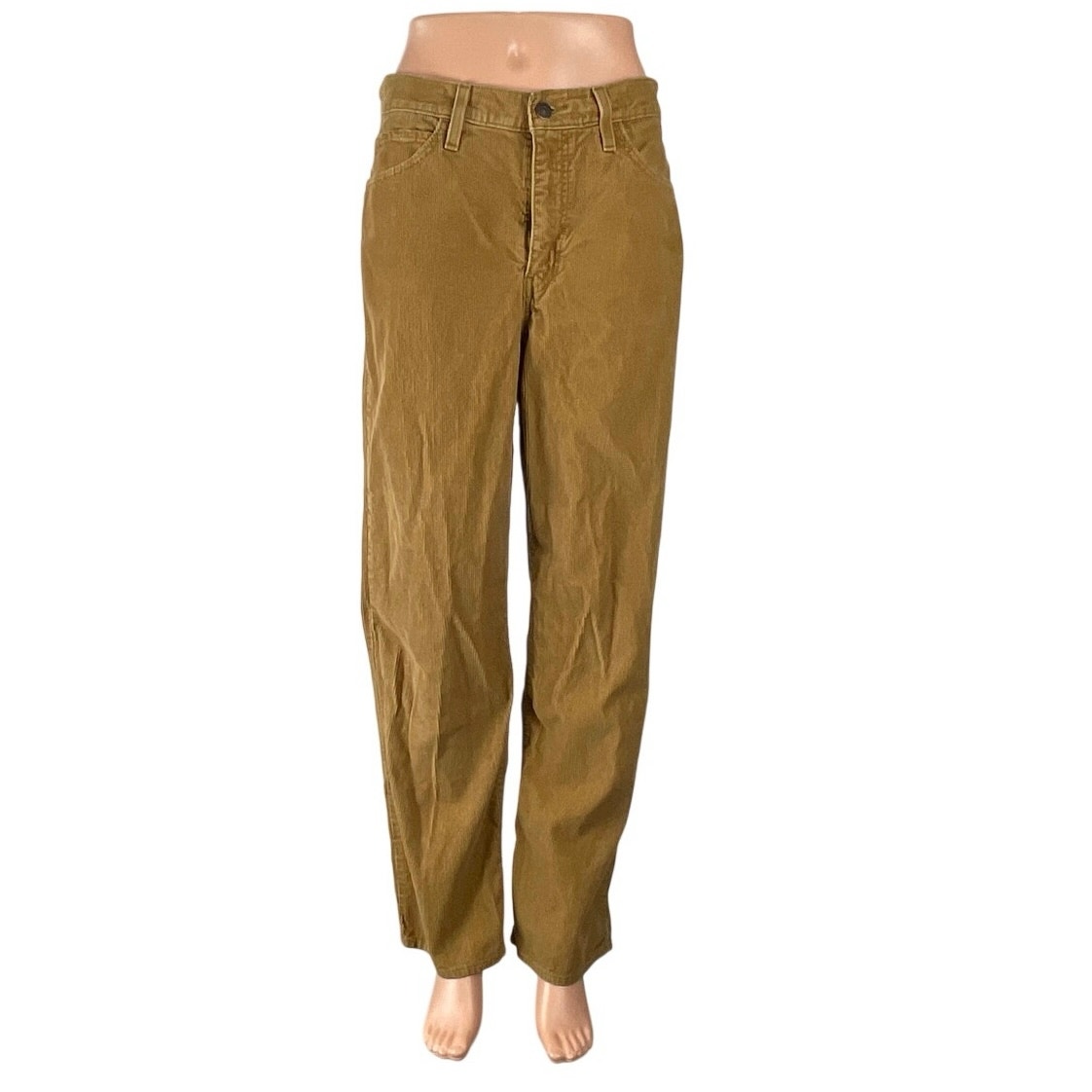 Levi's 94 Baggy Women's Tan Corduroy High Rise Wide Leg Trousers Pants Size M